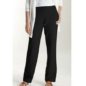 J.Jill Linen Stretch High Rise Trousers In Black #3416